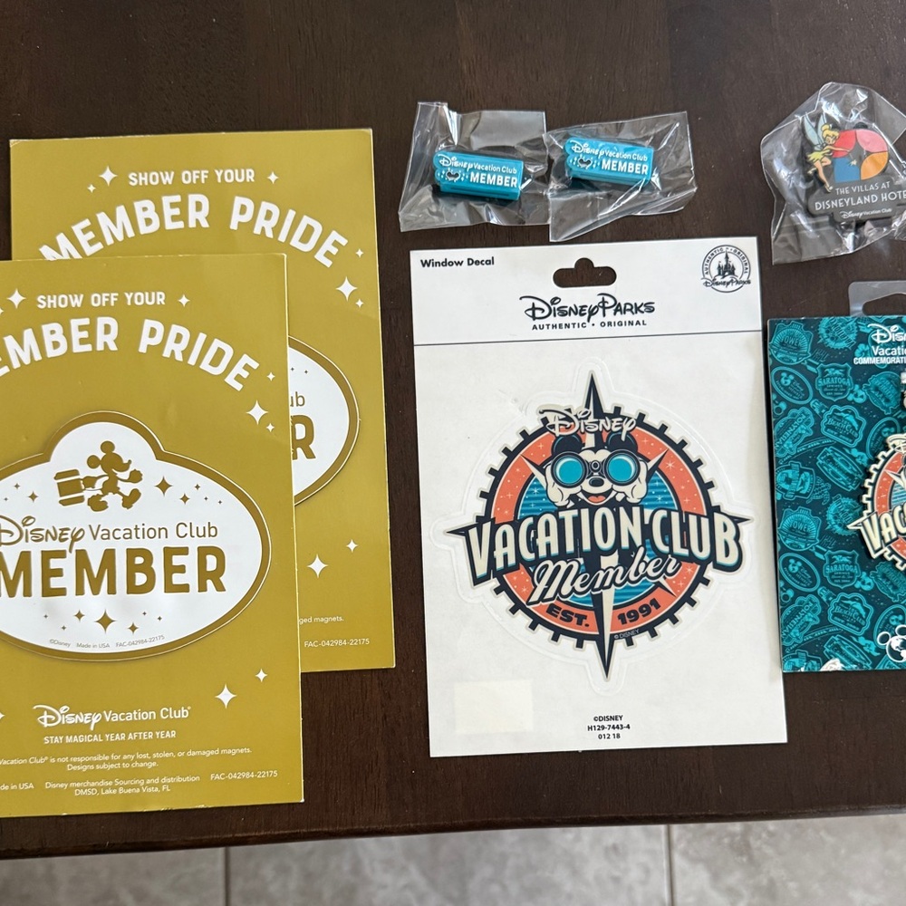 Disney Vacation Club Sticker & Decal Set - Gold, Teal & Coral Accents